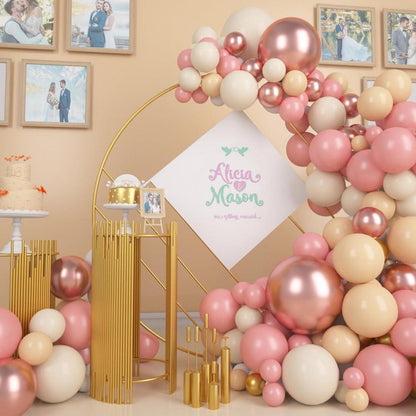 Beige Altrosa Helium Luftballons Set, 60 Stück Retro Rosa Metallic Deko