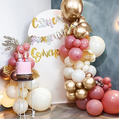 60 Stück Retro Luftballons Beige Altrosa Aprikose Rosa Gold Metallic für Geburtstag Hochzeit Mädchen Graduierung