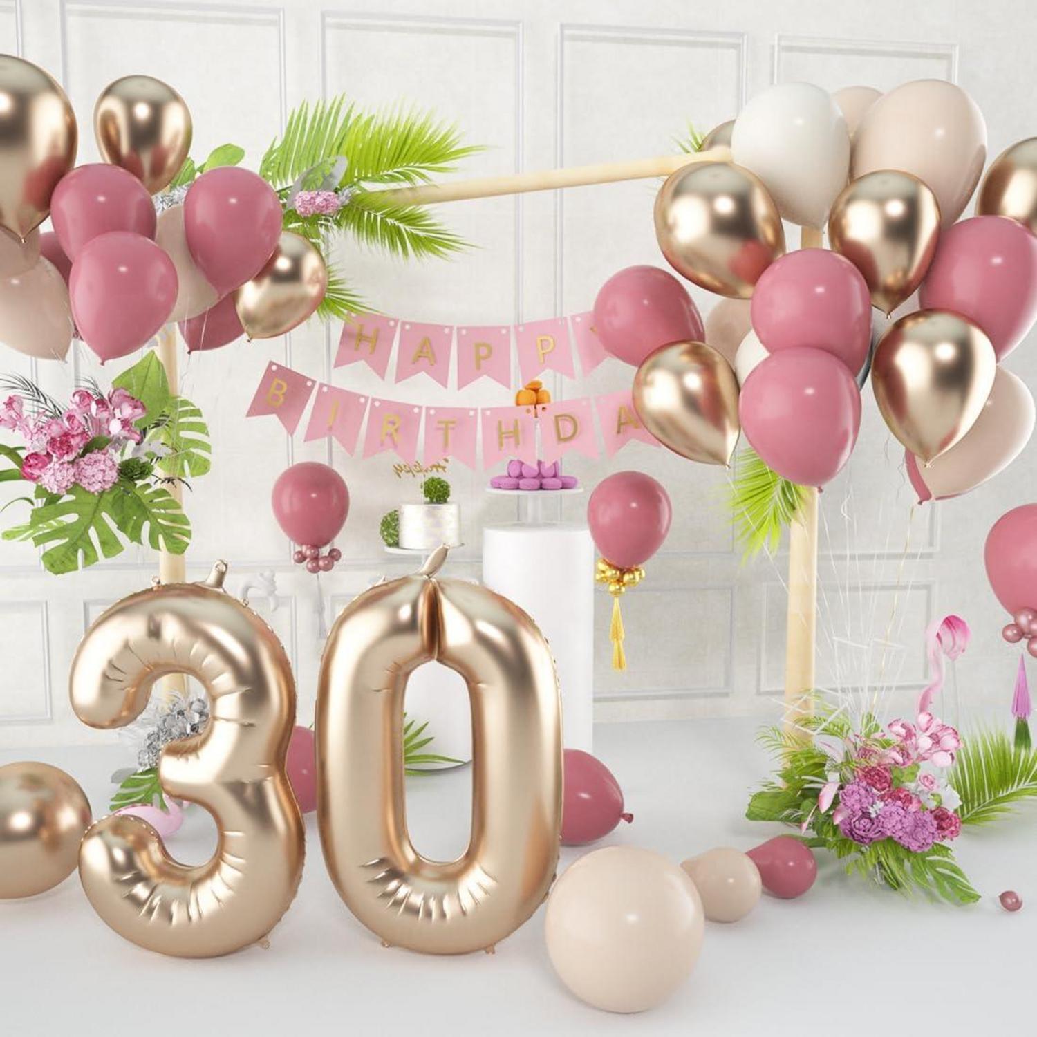 Luftballons Beige Altrosa Aprikose Rosa Champagner Gold Metallic 60