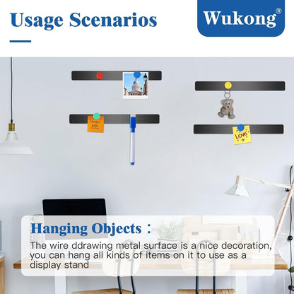 Wukong Magnetleisten 4er Set 30x3cm Schwarz Selbstklebend 16 Magnete