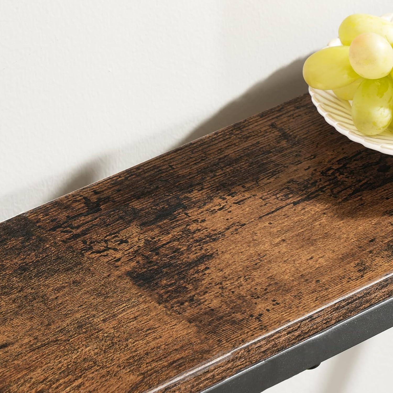 Konsolentisch 100cm Beistelltisch Vintagebraun mit Steckdosen USB