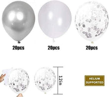 Luftballons Silber 60 Stück Metallic Konfetti Weiß JGA