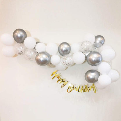 Silber Luftballons 60 Stück Metallic Konfetti Weiß Party Deko
