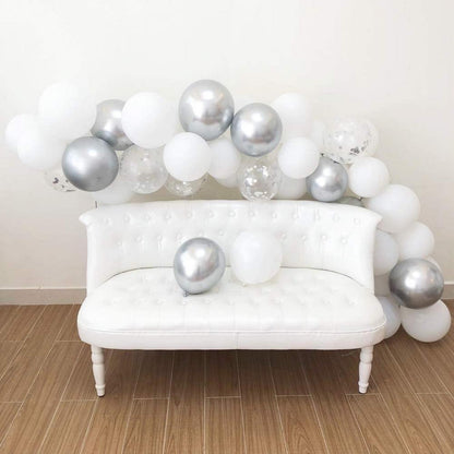 Silber Luftballons 60 Stück Metallic Weiß Konfetti Ballons JGA