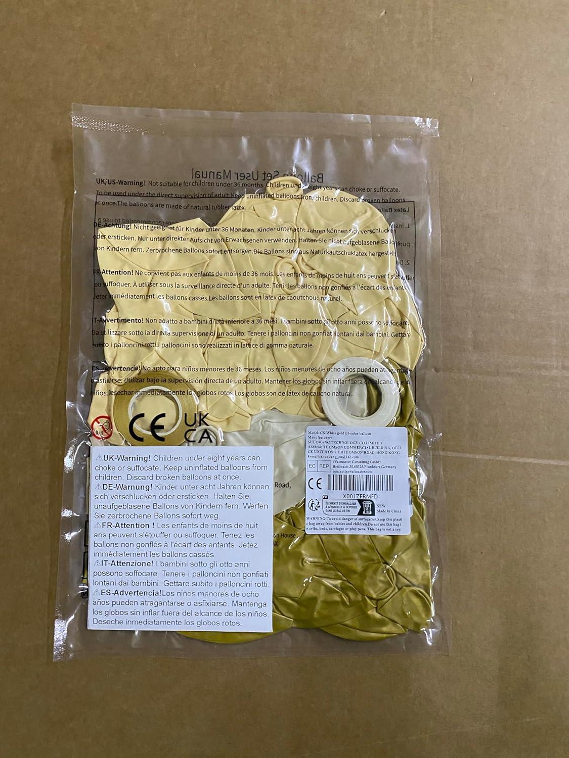 Beige Weiß Gold Latex Luftballons für Hochzeit Deko 60 Stück