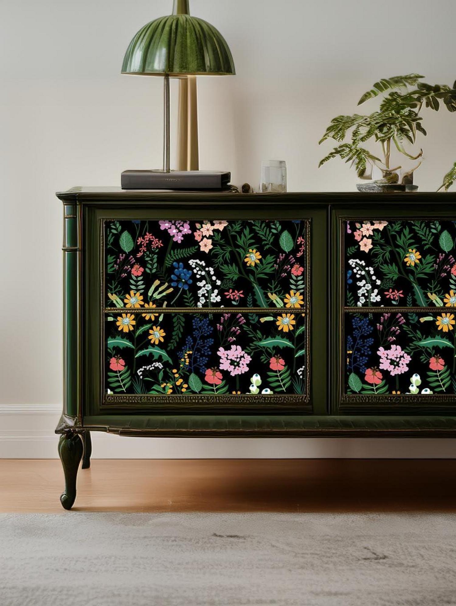 Selbstklebende Tapete Blume PVC Vinyl Möbelfolie 0.4W x 10L m