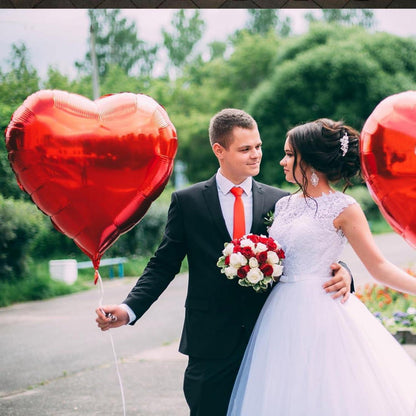 Rote Herz XXL Folienballons 32 Zoll 4er Set - Hochzeit Valentinstag