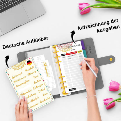 Budget Planner Deutsch A6 Finanzplaner Haushaltsbuch Sparbuch Geld
