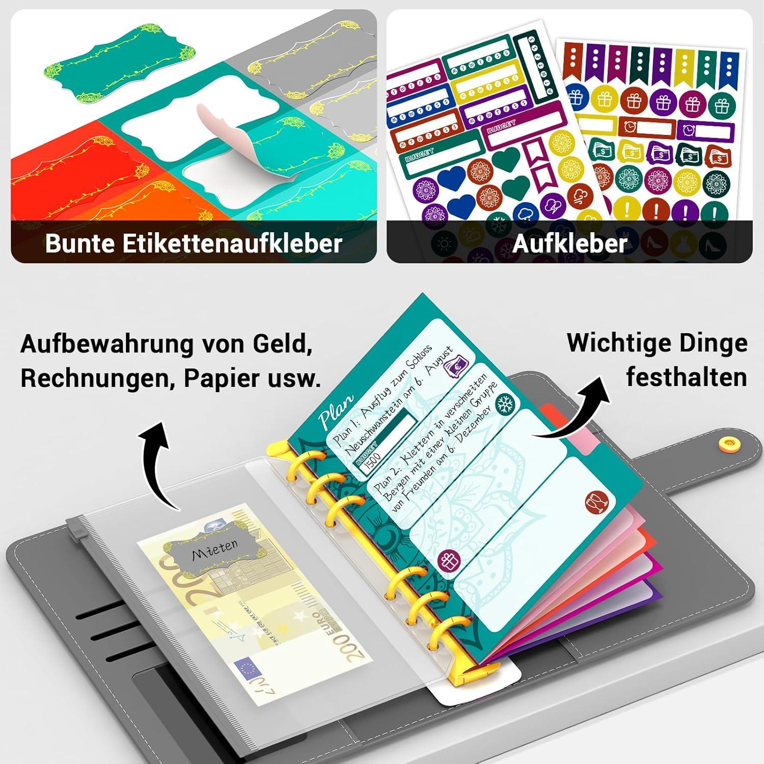 Budget Planner Deutsch A6 Haushaltsbuch, Sparbuch, Geld Organizer