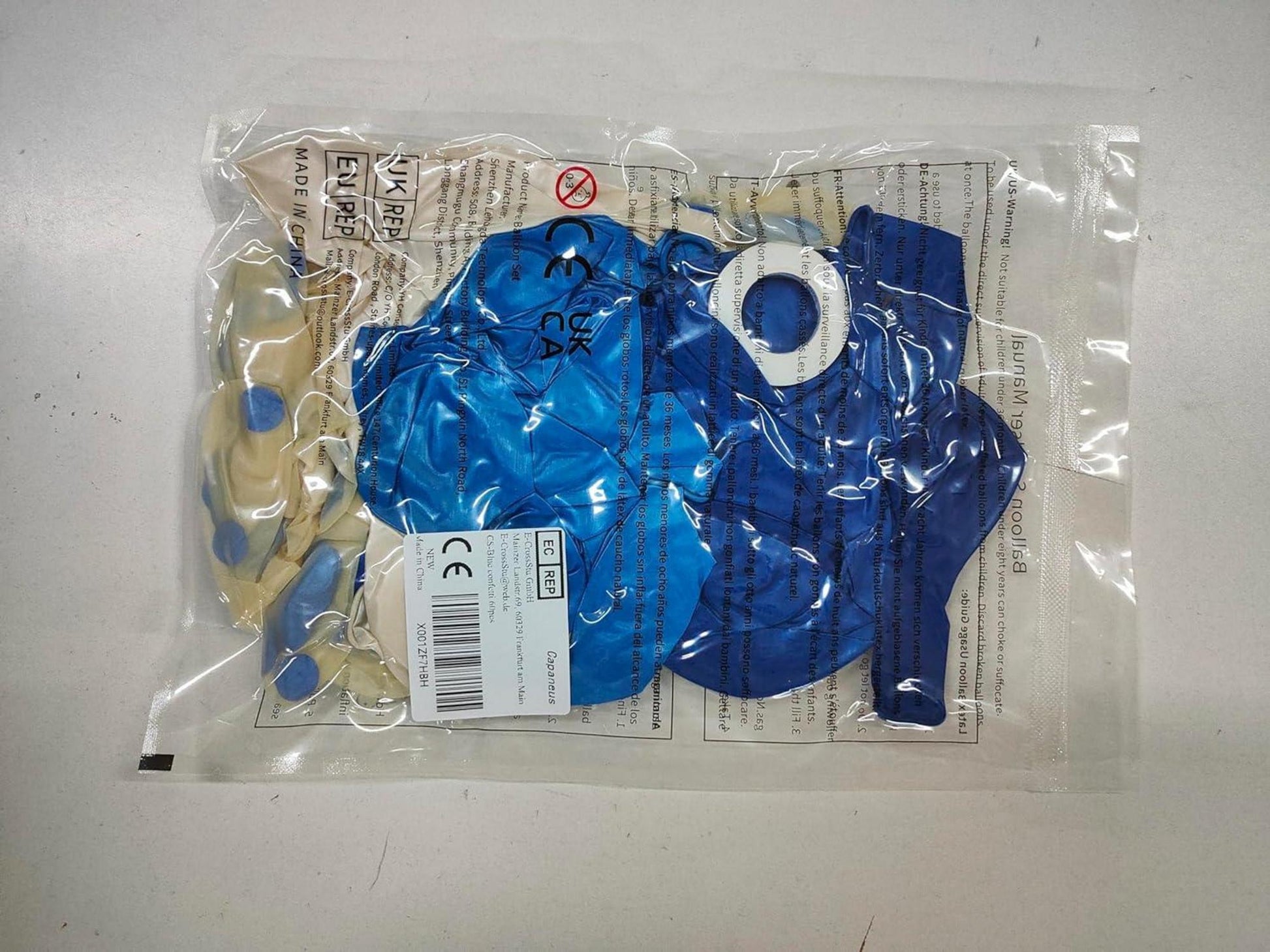 60 Stück Blau Weiße Luftballons für Hochzeit Party Geburtstag Taufe