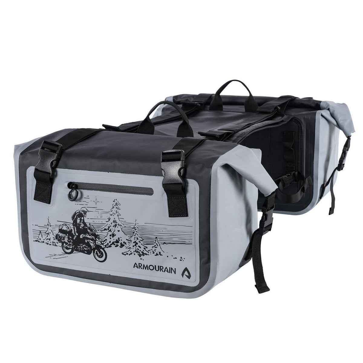 Motorrad Seitentasche 50L Wasserdicht mit Abnehmbarer Platte