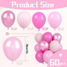 60 Stück 12 Zoll Metallic Rosa Luftballons Set Mädchen