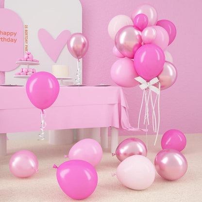 60 Rosa Luftballons Metallic Hellrosa Perlrosa Macaron Party Deko