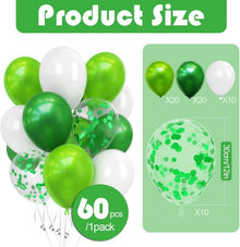 Grüne Luftballons Set, 60 Stück Helium Latexballons für