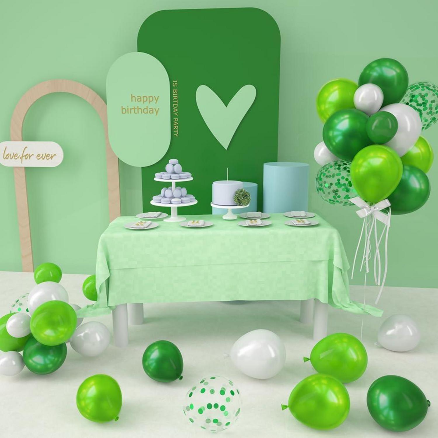 Luftballons Grün Weiß Helium Latexballons 60 Stück für Party Deko