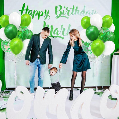 60 Stück Luftballons Grün Weiß Helium Latexballons für Hochzeit Geburstags Taufe