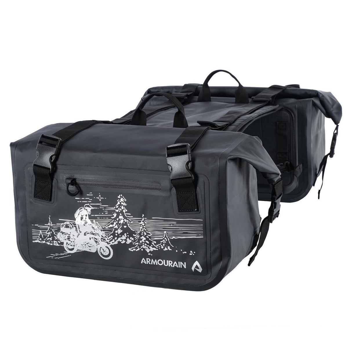 Motorrad Seitentasche 50L Wasserdicht mit Abnehmbarer Platte