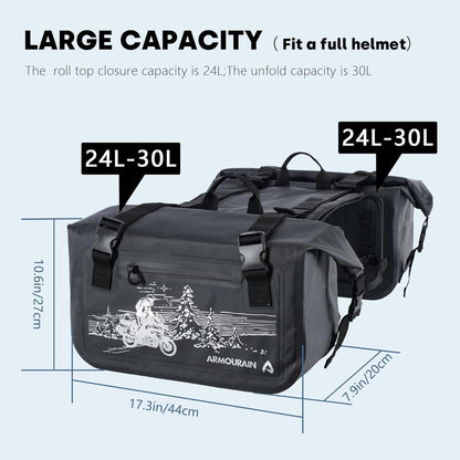 Motorrad Seitentasche 50L Wasserdicht mit Abnehmbarer Platte