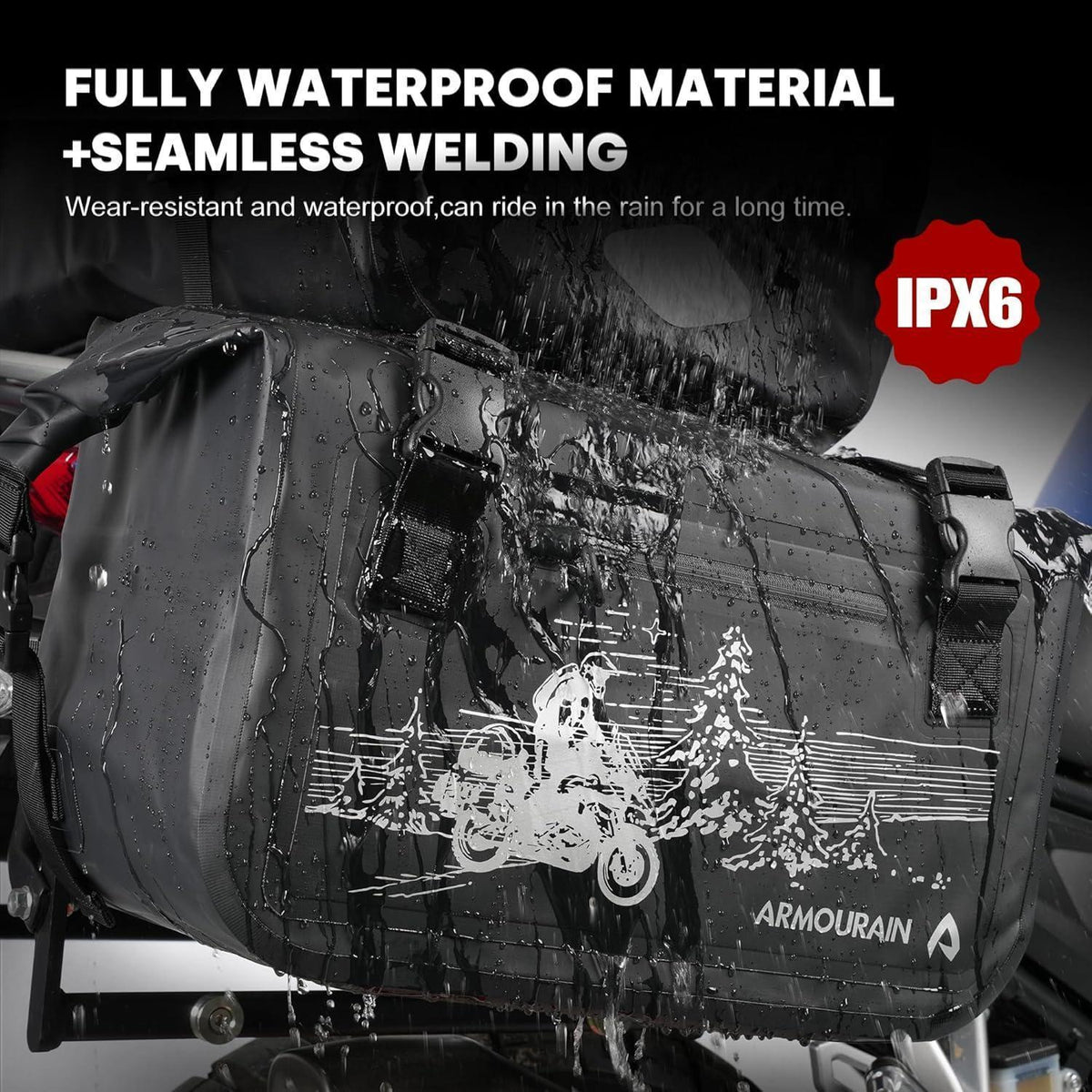 Motorrad Seitentasche 50L Wasserdicht mit Abnehmbarer Platte