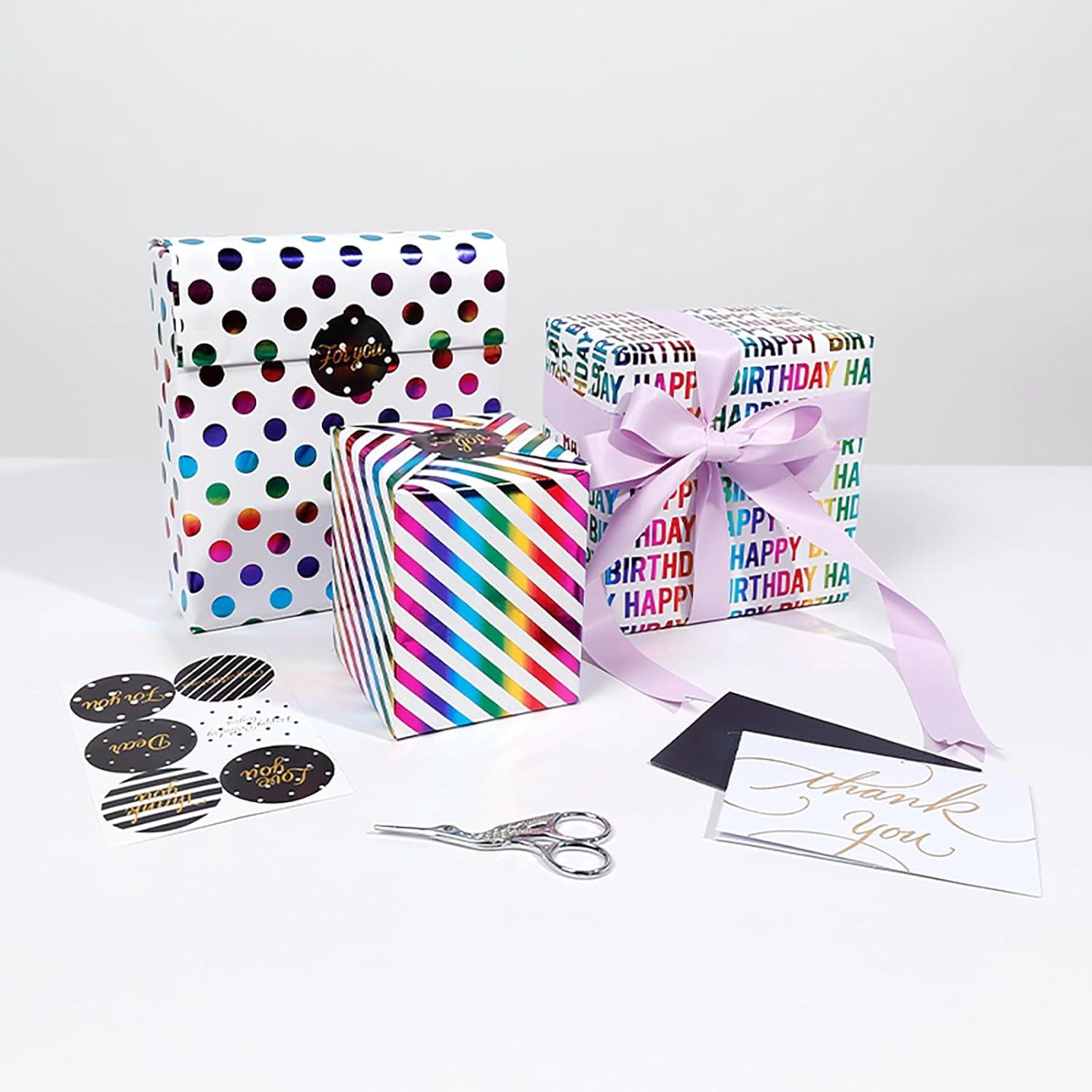 3 Rollen Geschenkpapier Geburtstags Weihnachten Muttertag