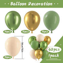 60er Salbei Grün Gold Party Ballons Set Luftballons Safari