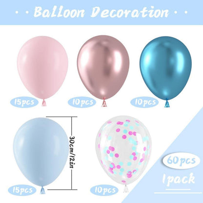 60 Stück Luftballons Rosa Blau Macaron Hochwertige Party