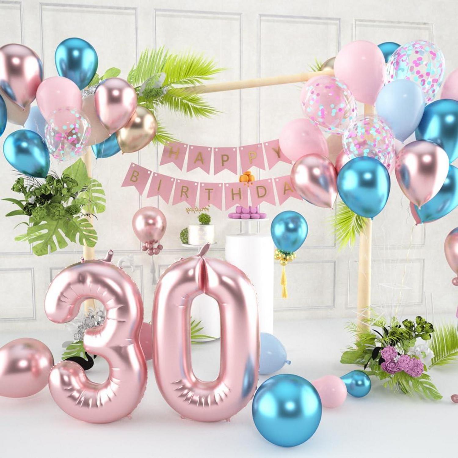 60 Stück Luftballons Rosa Blau Macaron Gender Reveal Baby Shower