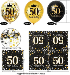 Servietten 50. Geburtstag Mann - 30 Stück + 18 Deko