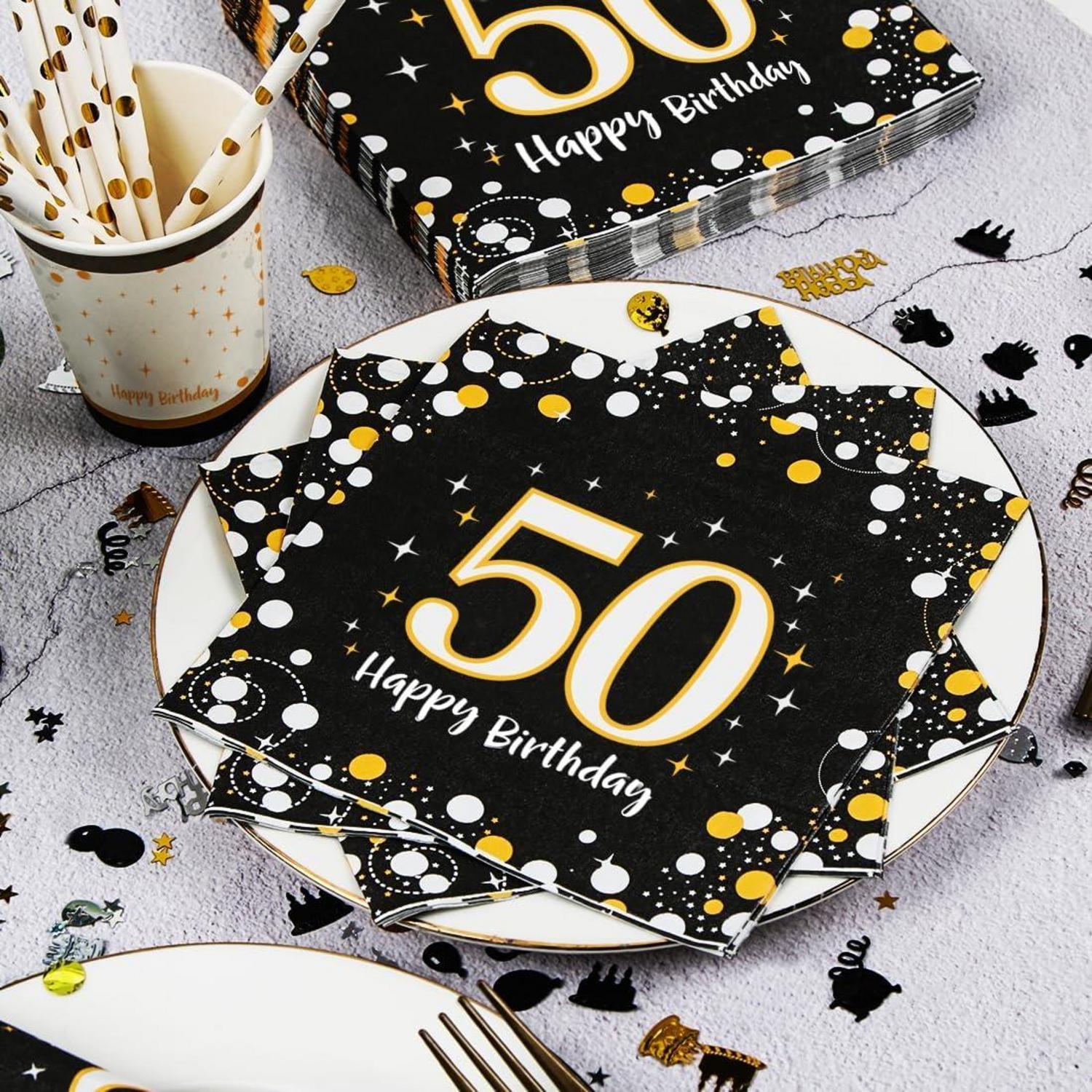 Servietten 50. Geburtstag Mann 30 Stück + 18 Deko Luftballons