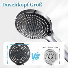 Duschkopf Groß mit 6 Strahlarten Wassersparend Chrom