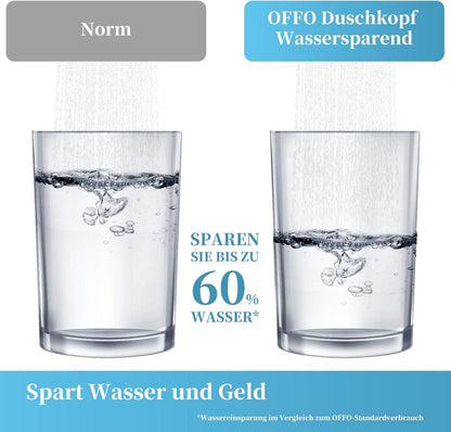 Duschkopf Groß mit 6 Strahlarten Wassersparend Chrom - XXL Durchmesser 130mm