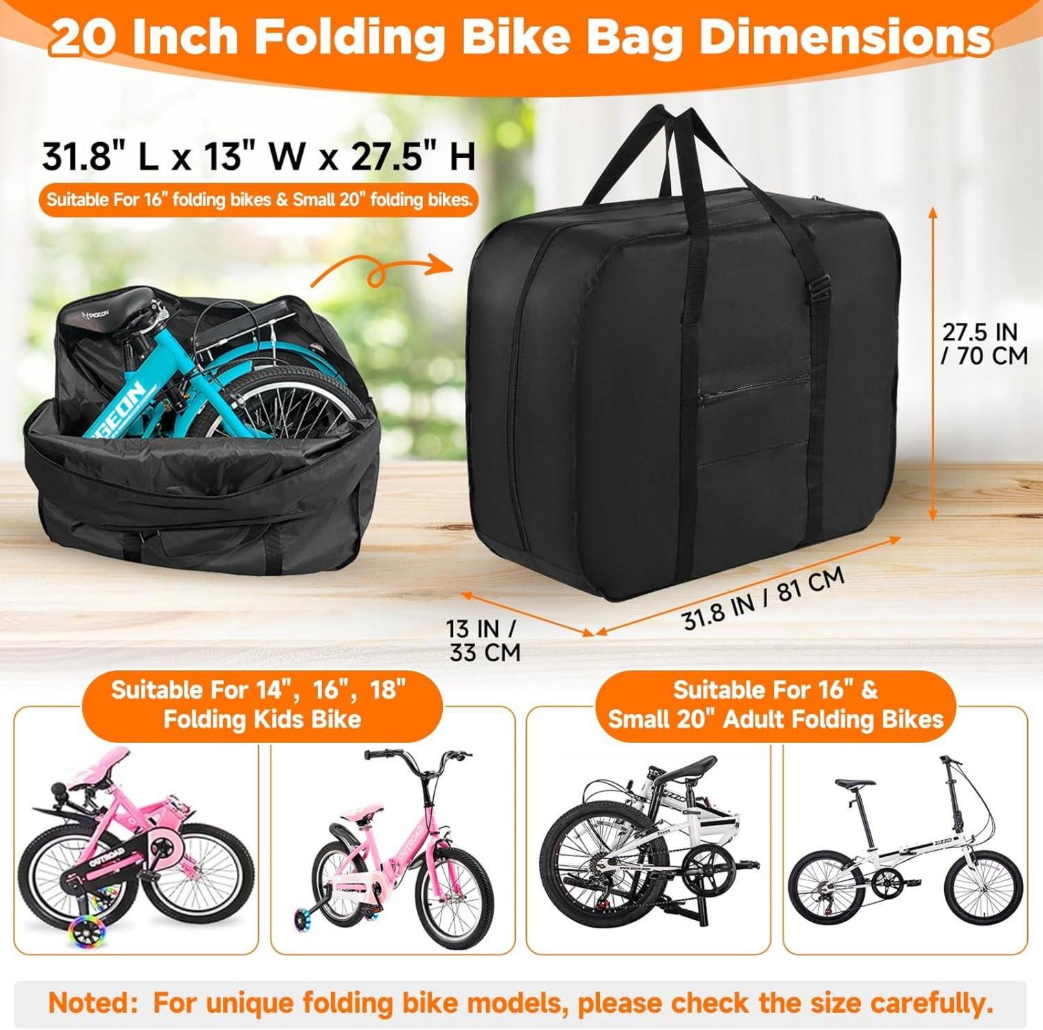 Faltbare Fahrrad-Reisetasche 50,8 cm wasserdicht mit Gurtband