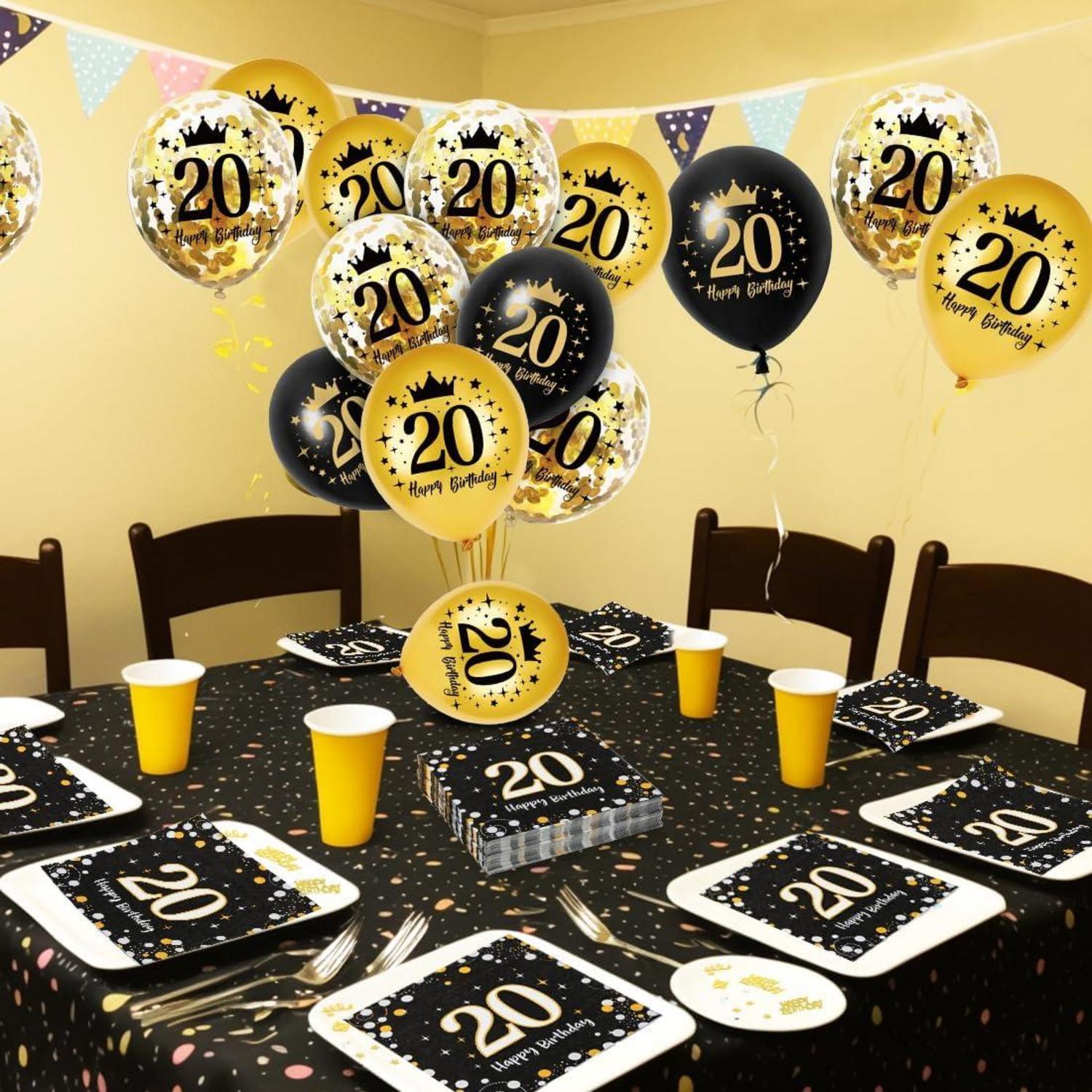 Servietten 20. Geburtstag Mann + Deko 30 Stück, Happy Birthday