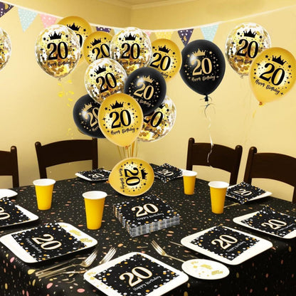 Servietten 20. Geburtstag Mann + Deko 30 Stück, Happy Birthday