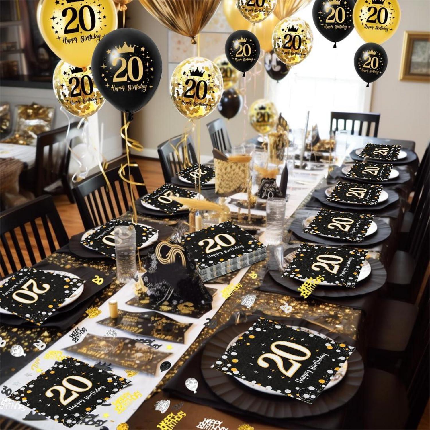 20. Geburtstag Servietten 30 Stück Mann Frau + Deko Luftballons