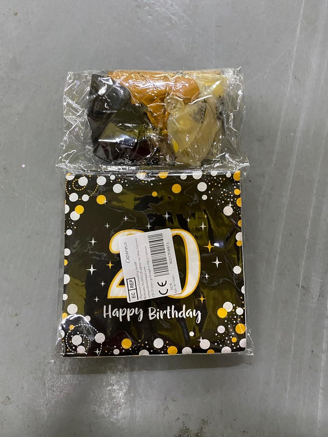 Servietten 20. Geburtstag Mann Frau Deko Luftballons 30 Stück Happy Birthday 20