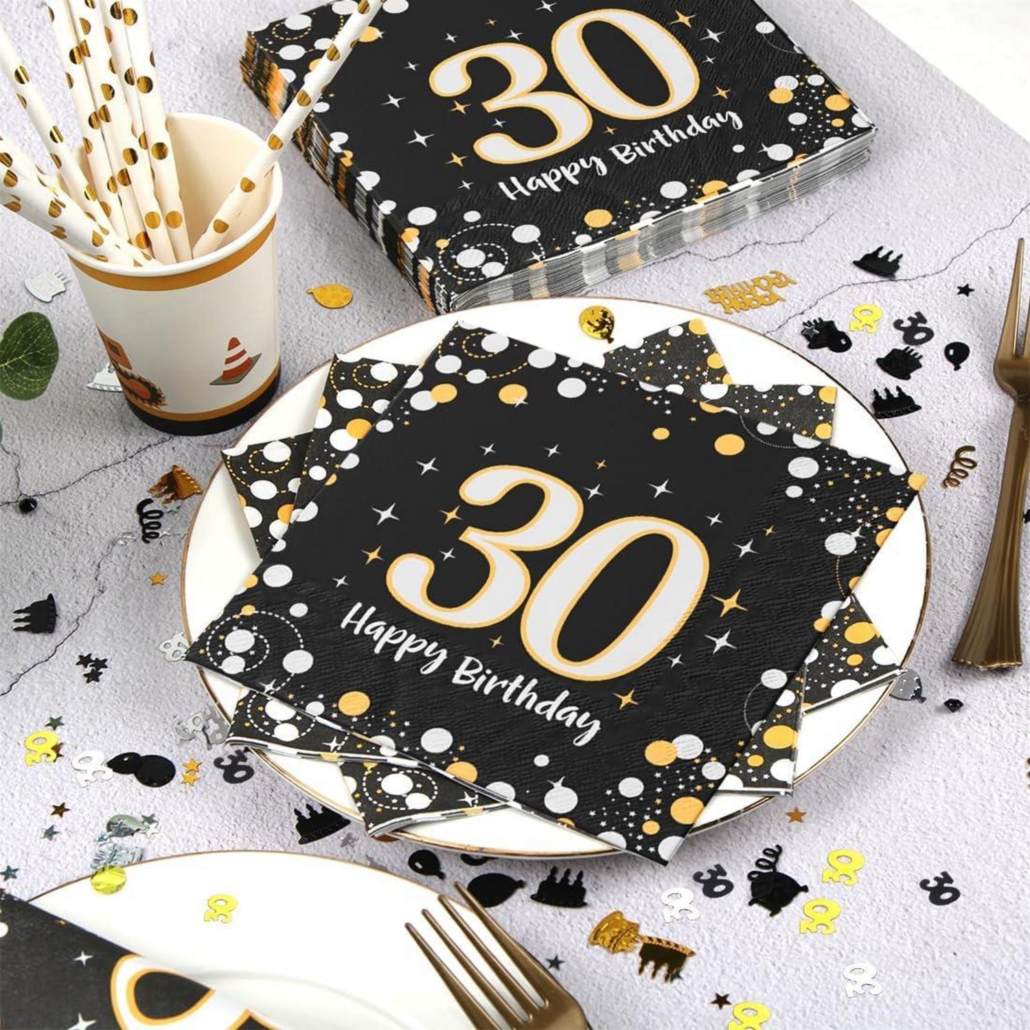 Servietten 30. Geburtstag Mann Frau Deko 60 Stück Luftballons 18 Happy Birthday
