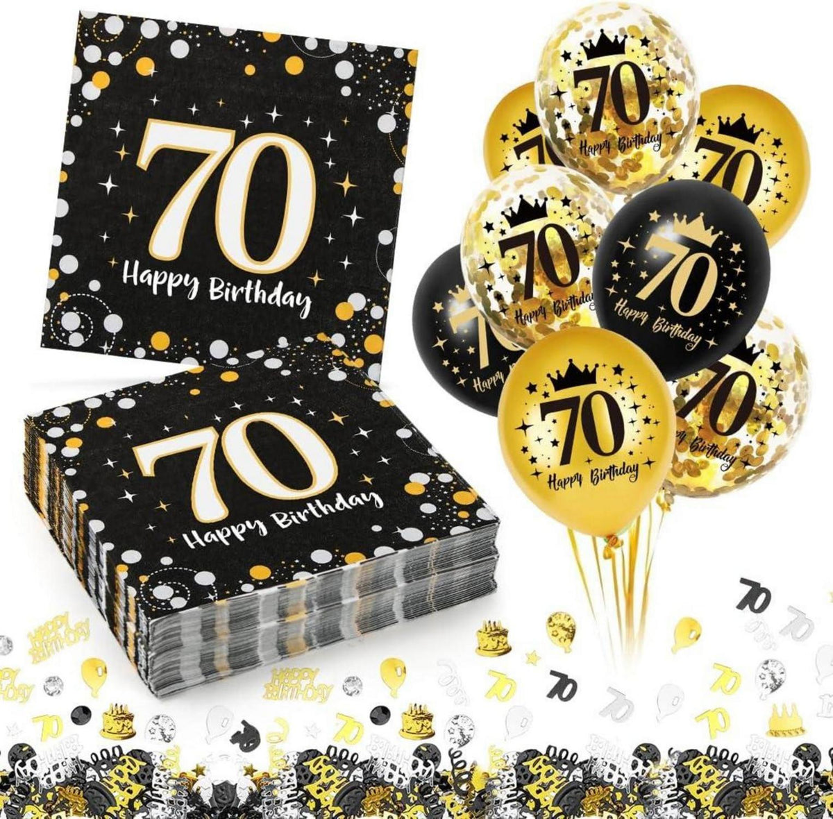 Servietten 70. Geburtstag Mann Frau Luftballons 30 Stück