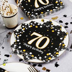 Servietten 70. Geburtstag Mann Frau Luftballons 30 Stück Deko 70. Geburtstag Happy Birthday