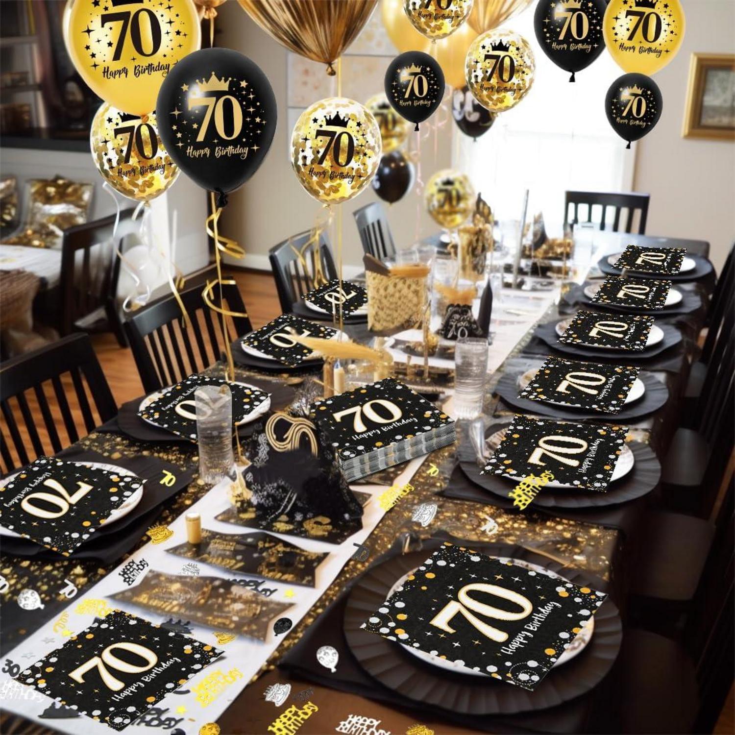 Servietten 70 Geburtstag Mann Frau Luftballons Deko 30 Stück