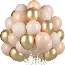 Latex Luftballons Beige Apricot Champagner Gold Metallic 60 Stück