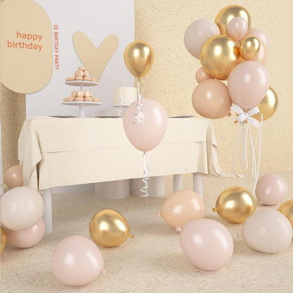 Latex Luftballons Beige Apricot Champagner Gold Metallic 60 Stück
