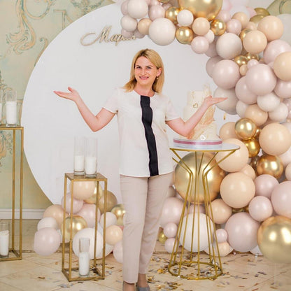 60x Ballons Beige Apricot Cremeweiß Champagner Gold