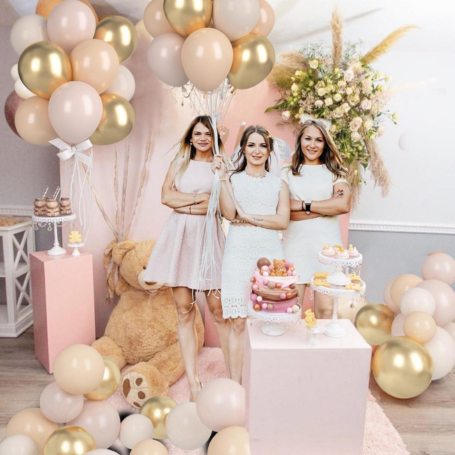 60 Latex Luftballons Beige Apricot Champagner Gold Hochzeit Geburtstag Babyparty