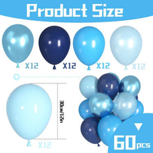 60 Blaue Luftballons Set Metallic Helium Marineballon Baby