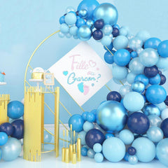 60 Blaue Metallic Helium Luftballons Set für Geburtstag Hochzeit Baby Shower