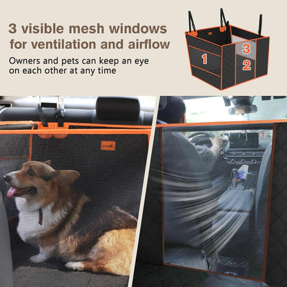 Hundeautositz XL für Mittelgroße und Große Hunde 70x61x55 cm mit 4
