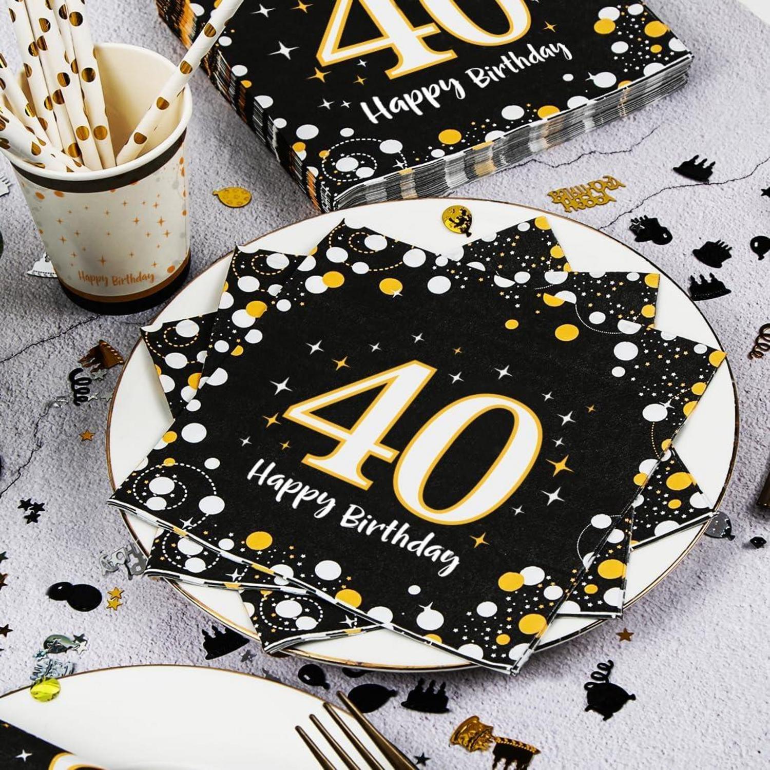 Servietten 40. Geburtstag Mann Frau Deko Luftballons 30