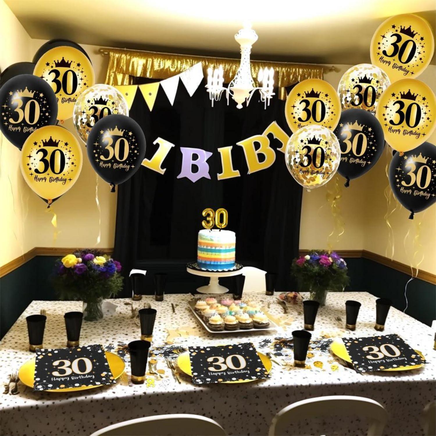 Servietten 30. Geburtstag Mann Frau Deko 30 Stück Luftballons 18 Happy Birthday