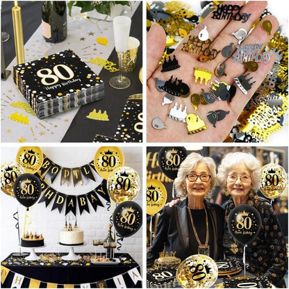 Servietten 80. Geburtstag Mann Deko Luftballons Happy Birthday 30